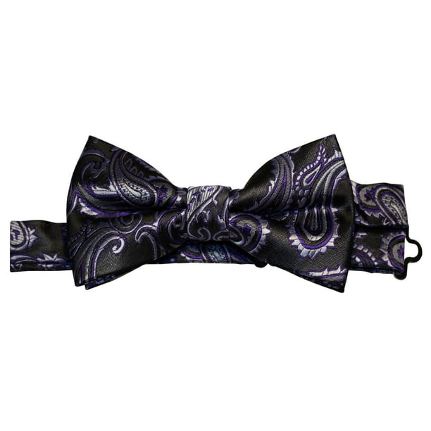 New KID'S BOY'S Polyester paisley Pre-tied Bow tie dark purple formal wedding